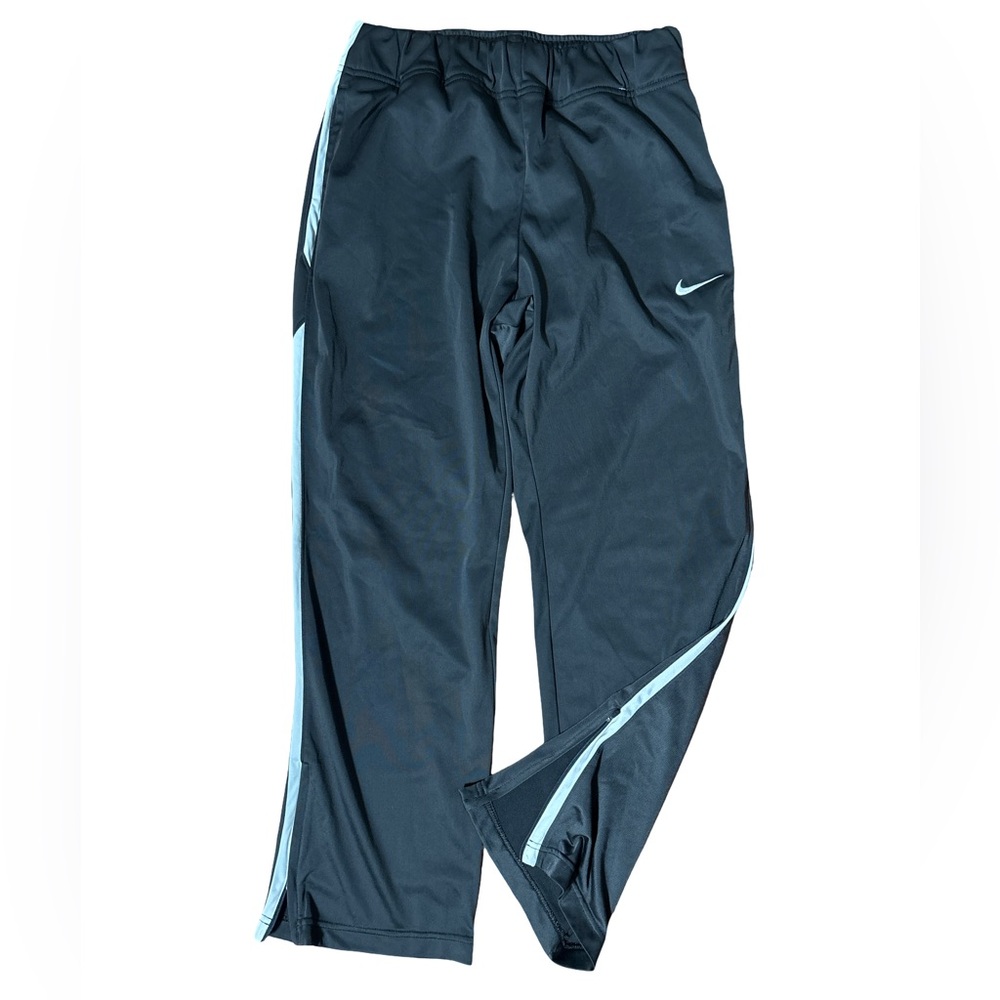 Nike Dark Gray Track Pants Light Blue Stripes